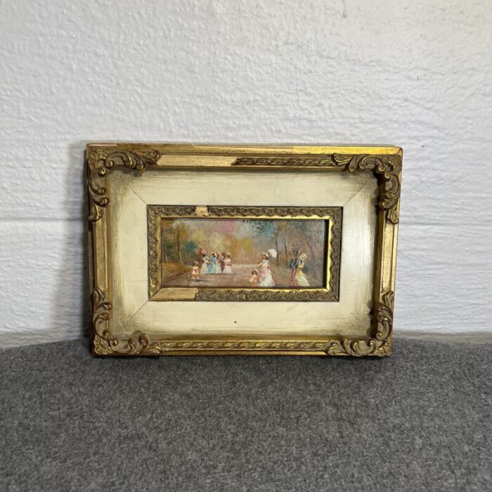 early 20th century antique french style painting framed 6163