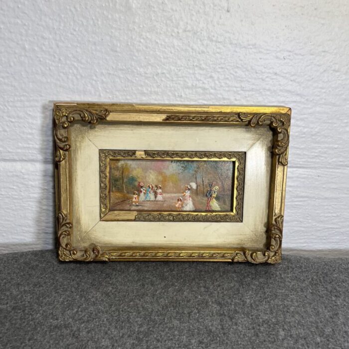 early 20th century antique french style painting framed 6300