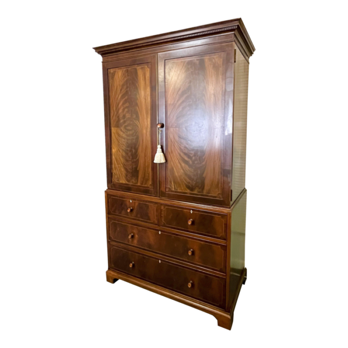 early 20th century english georgian directoire style tallboy linen chest 0649