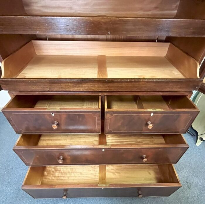 early 20th century english georgian directoire style tallboy linen chest 9492