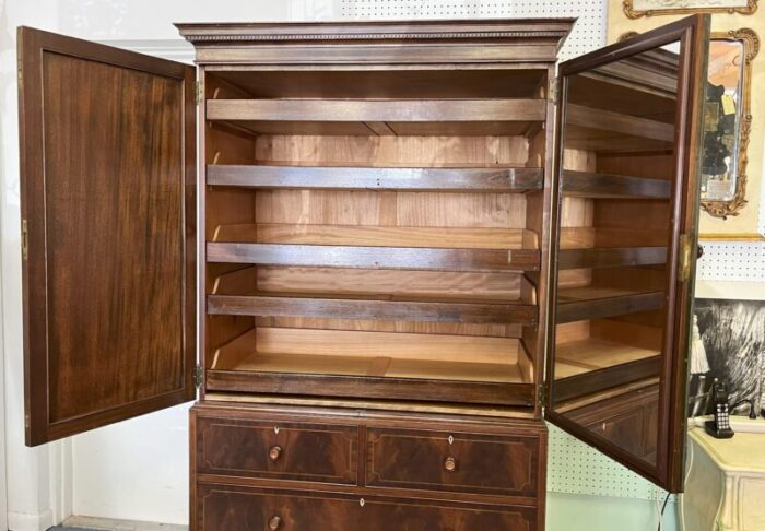 early 20th century english georgian directoire style tallboy linen chest 9944