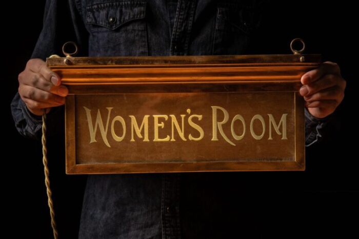 early 20th century frink polarlite womens room sign 2384