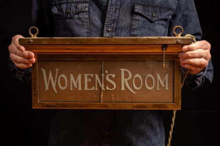 early 20th century frink polarlite womens room sign 2787