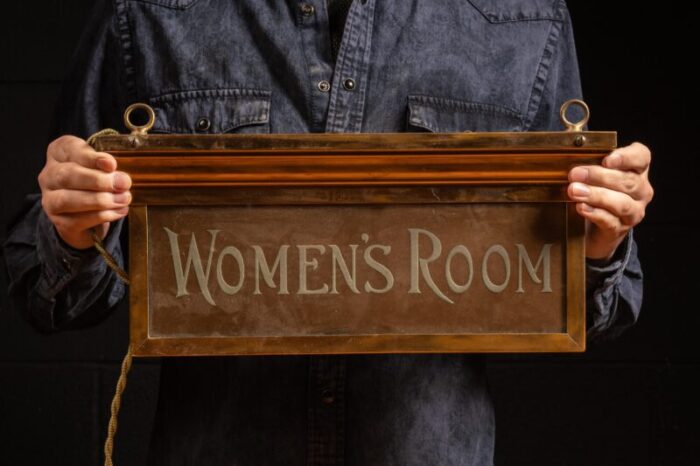 early 20th century frink polarlite womens room sign 3495