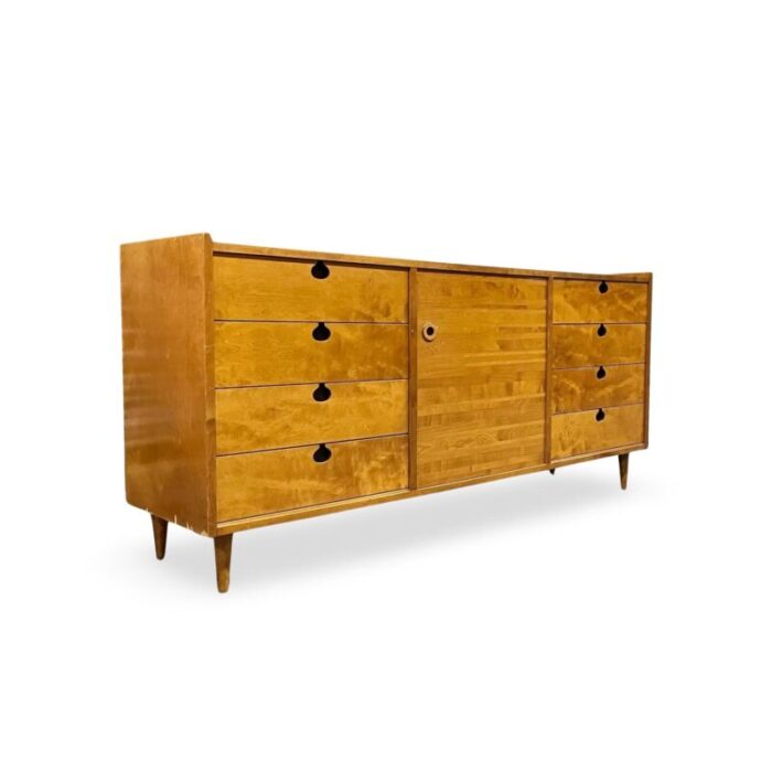 edmond j spence scandanivanian vintage mid centry modern 8 drawer lowboy dresser c 1960s 0008