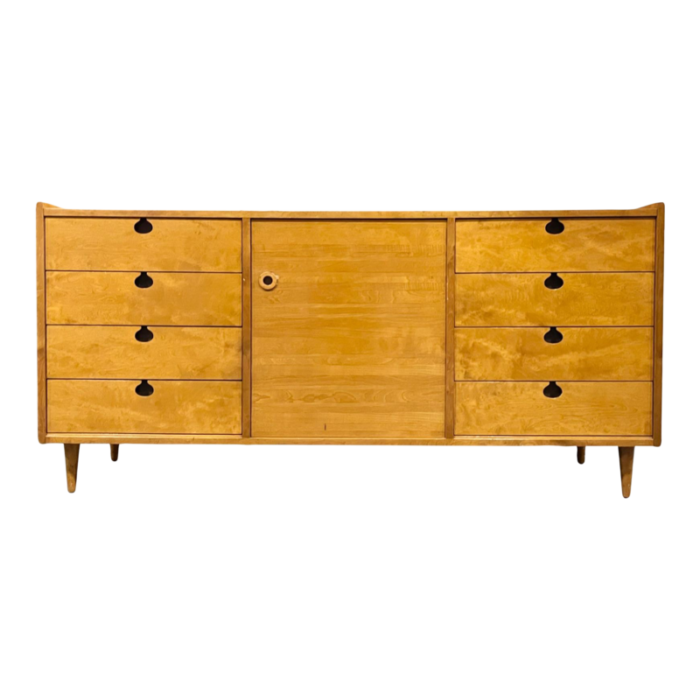 edmond j spence scandanivanian vintage mid centry modern 8 drawer lowboy dresser c 1960s 8556