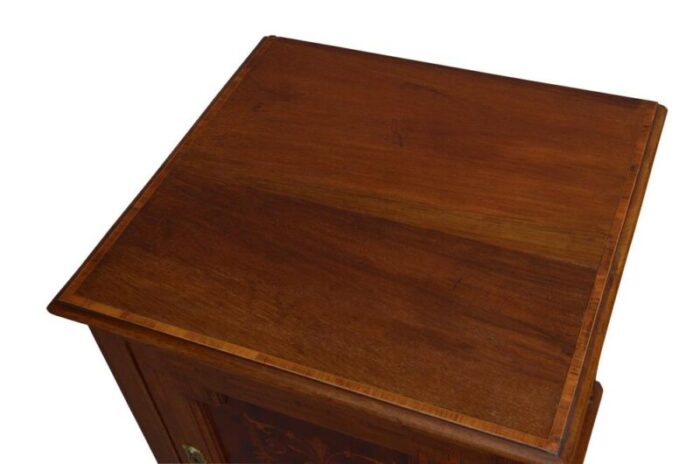 edwardian mahogany and inlaid bedside cabinet 1900s 7260