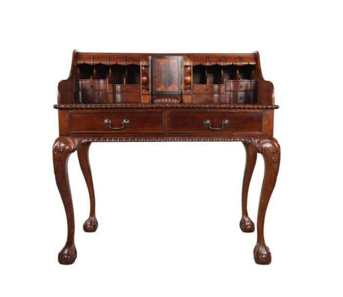 english chippendale style walnut wood secretary desk 2114