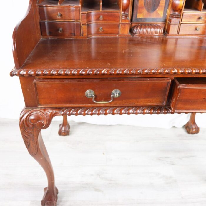 english chippendale style walnut wood secretary desk 8948