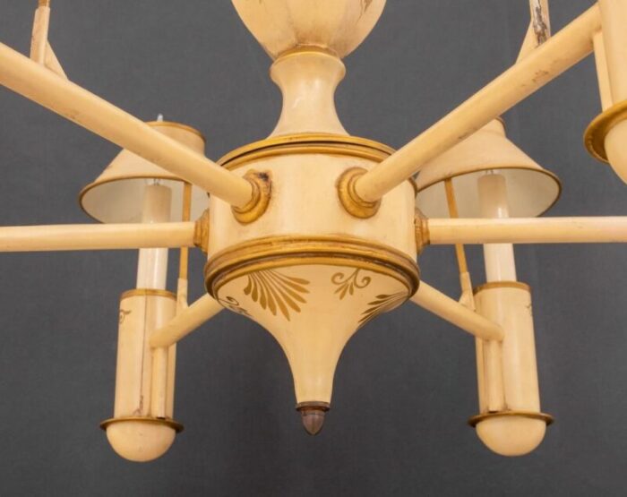 english regency style tole six light chandelier 7254