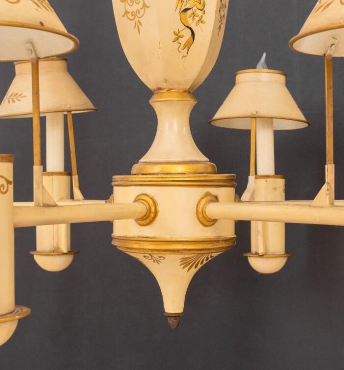 english regency style tole six light chandelier 9301