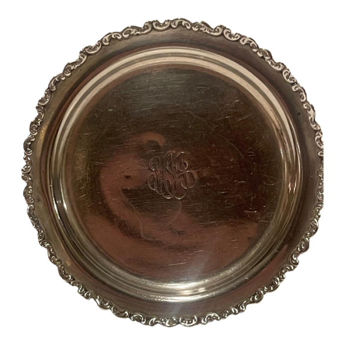 english sterling silver salver or card tray 19th century 1886