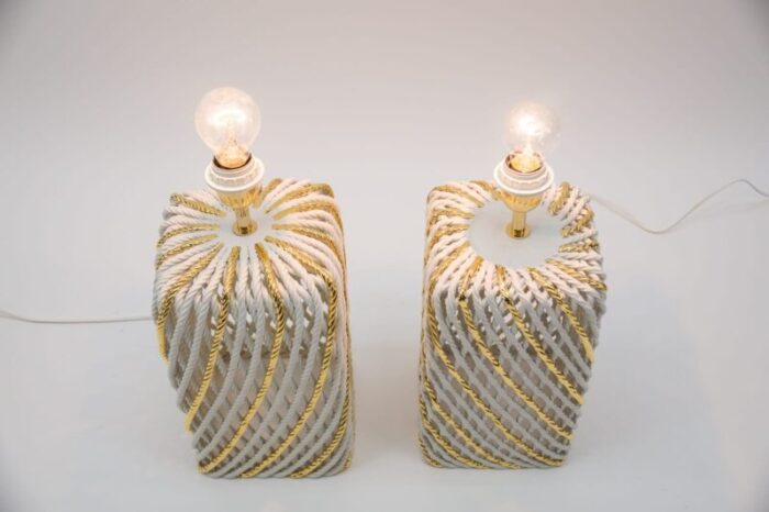 extravagant italian ceramic table lamps 1980s set of 2 13