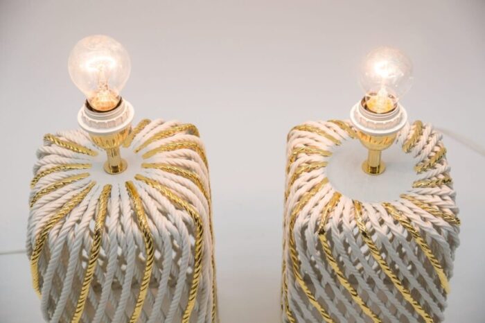 extravagant italian ceramic table lamps 1980s set of 2 18