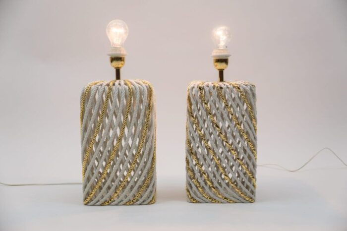 extravagant italian ceramic table lamps 1980s set of 2 4