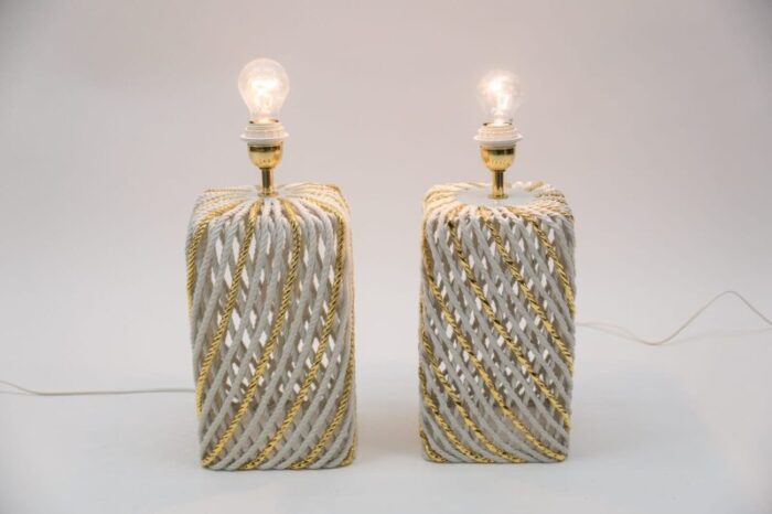 extravagant italian ceramic table lamps 1980s set of 2 5