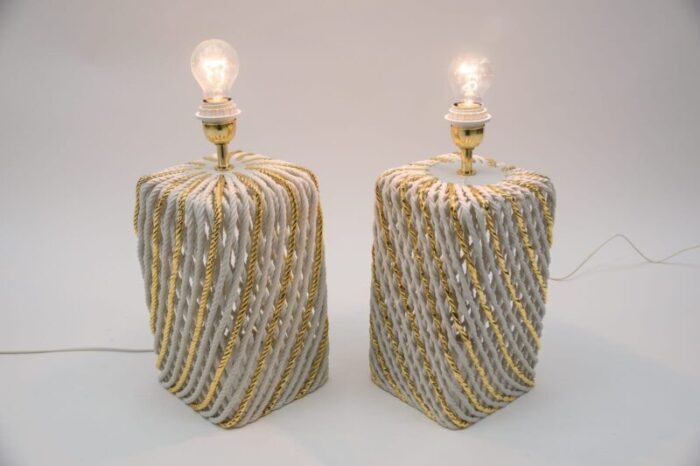 extravagant italian ceramic table lamps 1980s set of 2 7