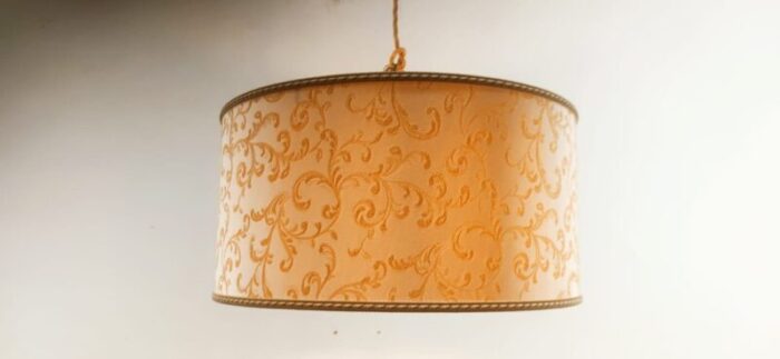 fabric suspension light with gold decorations and golden silk cable 6