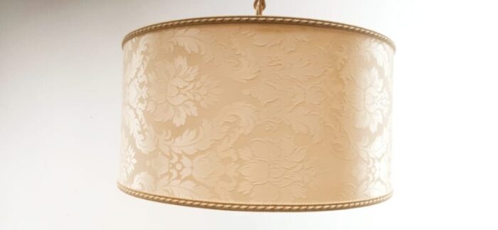 fabric suspension light with gold silk cord 2