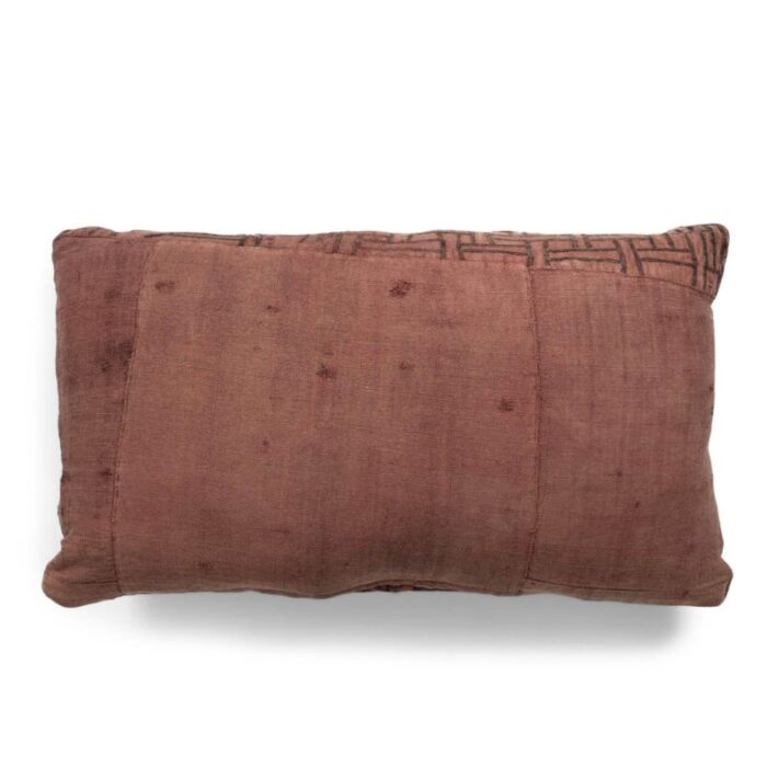 faded plum color embroidered lumbar cushion 3331