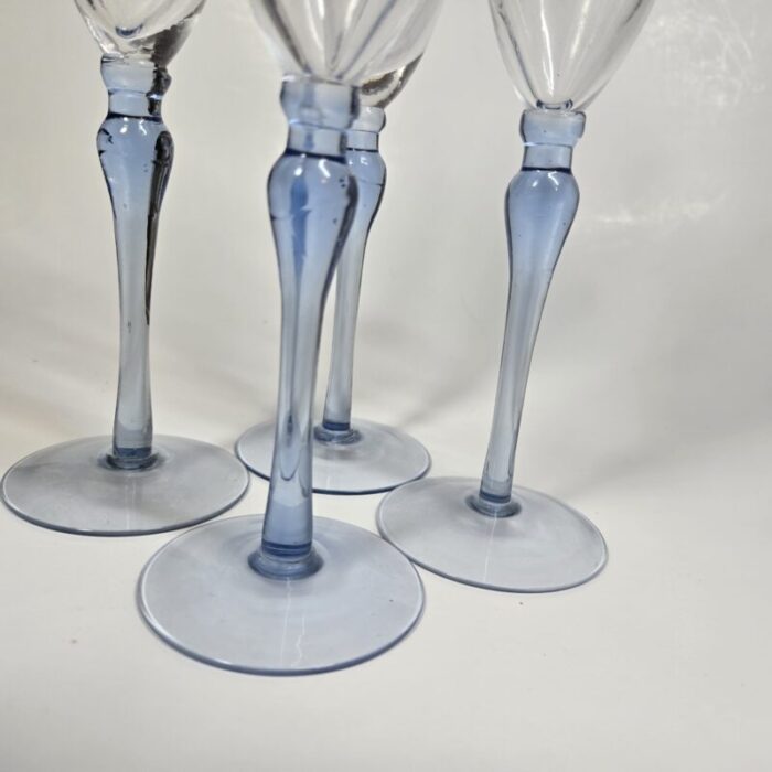 fairytale blue stemmed champagne flutes set of four 2289