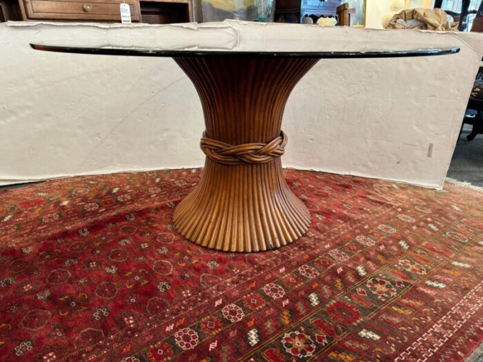 ficks reed wheat sheaf pedestal dining table 1786