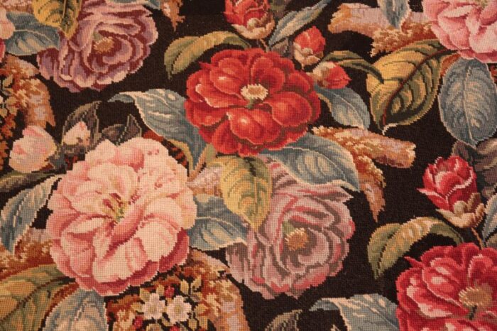 flower floral antique english needlepoint rug 72094 nazmiyal master