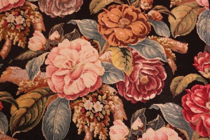 flowers floral antique english needlepoint rug 72094 nazmiyal master