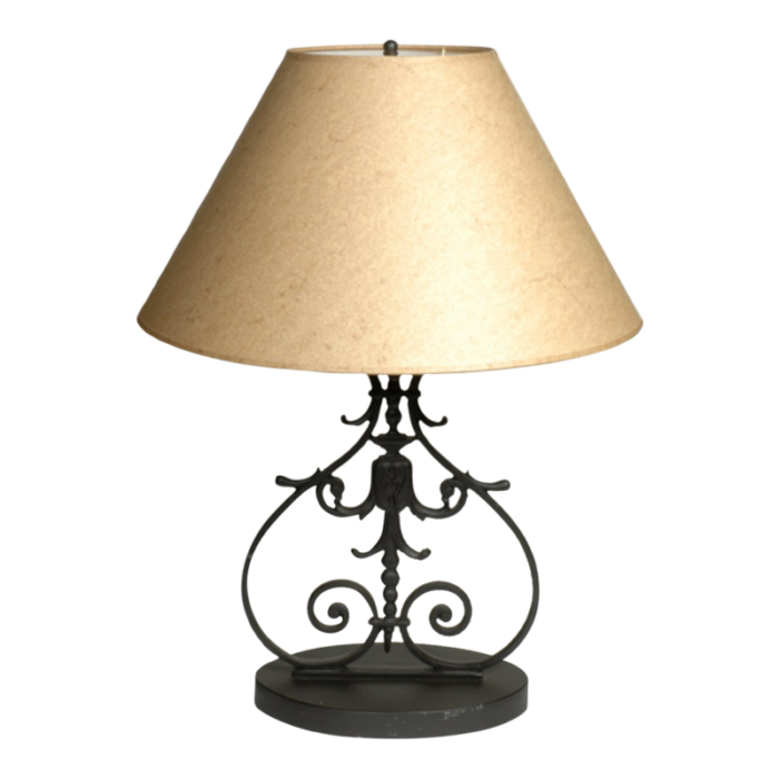 french architectural wrought iron fence made into lamp circa 1880 4948