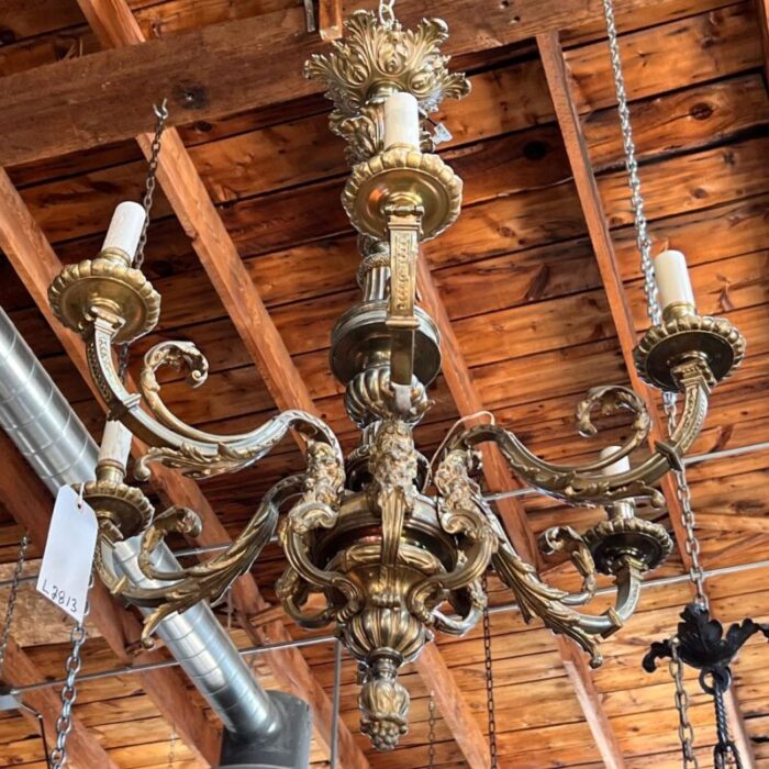 french baroque style bronze mazarin six light chandelier 1071