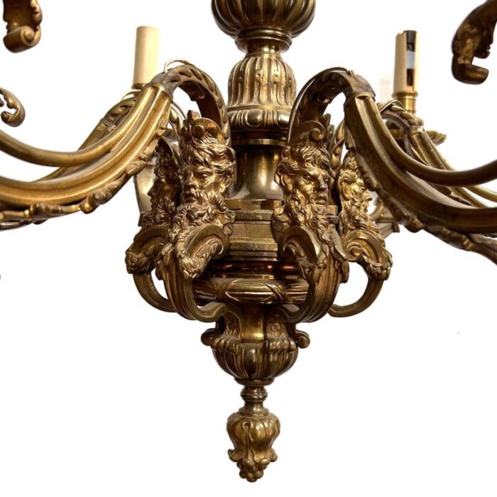 french baroque style bronze mazarin six light chandelier 1170