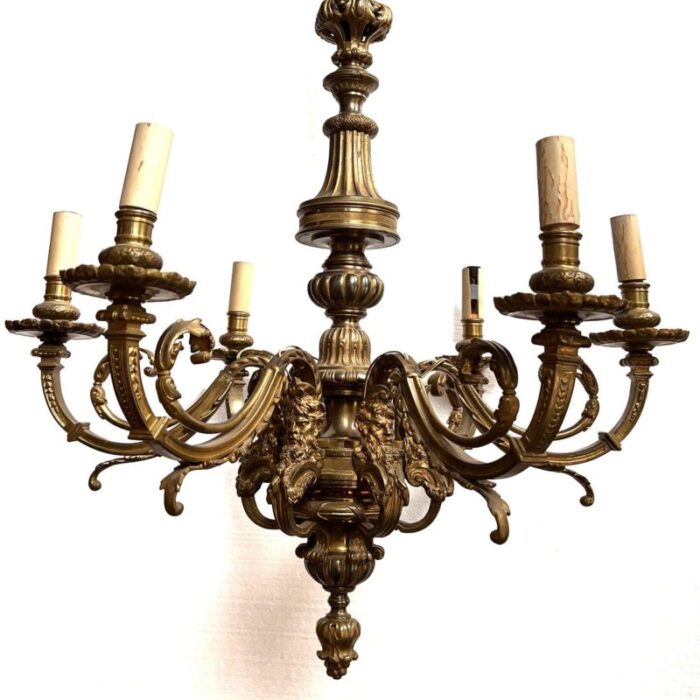 french baroque style bronze mazarin six light chandelier 2097