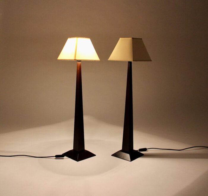 french beech table lamps 1980s set of 2 3