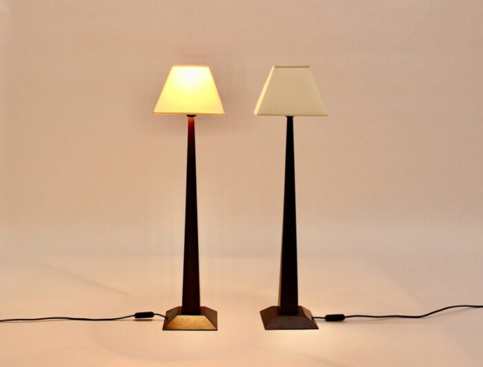 french beech table lamps 1980s set of 2 7