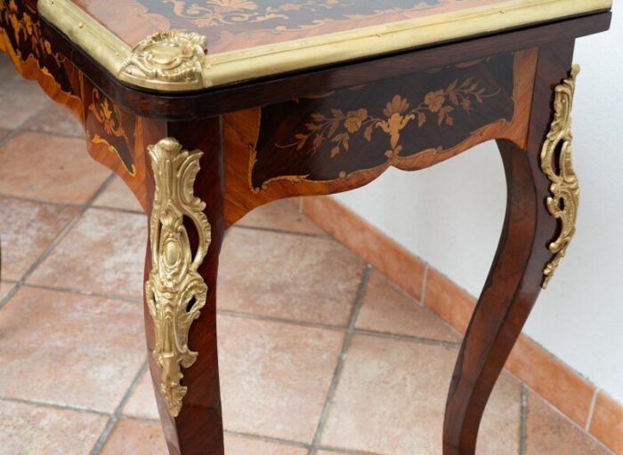 french napoleon iii game table in polychrome wood with gilded bronze elements 19th century 1023