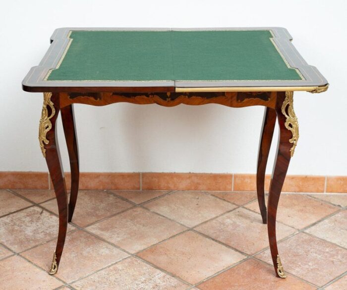 french napoleon iii game table in polychrome wood with gilded bronze elements 19th century 6035