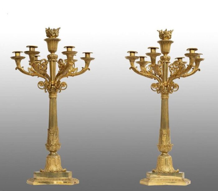 french napoleon iii style candelabra pair in gilded bronze early 20th century set of 2 4178