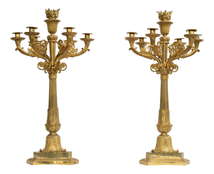 french napoleon iii style candelabra pair in gilded bronze early 20th century set of 2 4242