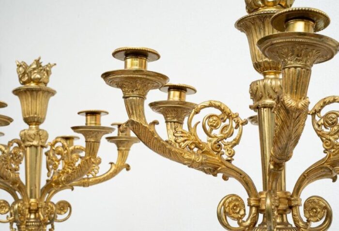 french napoleon iii style candelabra pair in gilded bronze early 20th century set of 2 8915