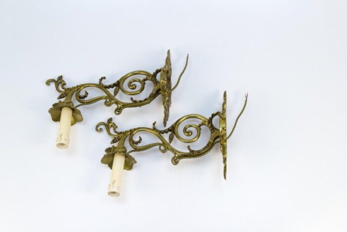 french neoclassical style bronze wall lights set of 2 12