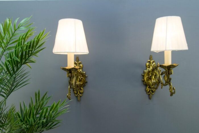 french neoclassical style bronze wall lights set of 2 2