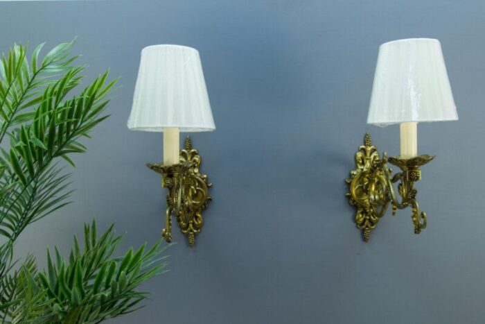 french neoclassical style bronze wall lights set of 2 3