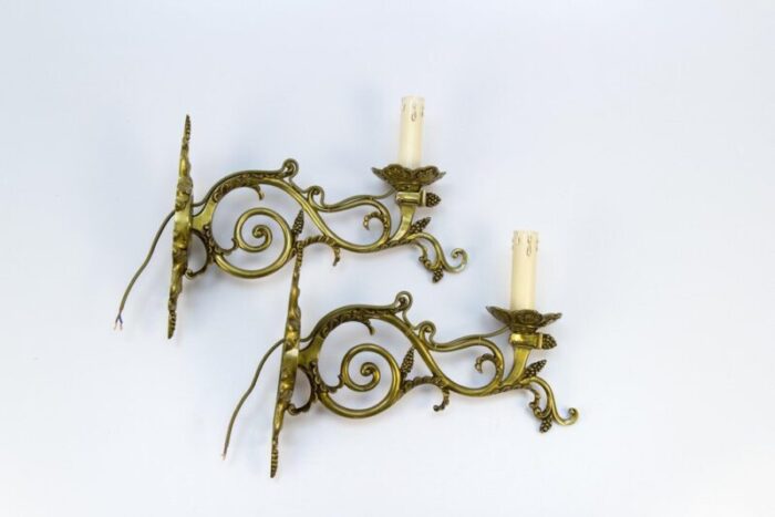 french neoclassical style bronze wall lights set of 2 8