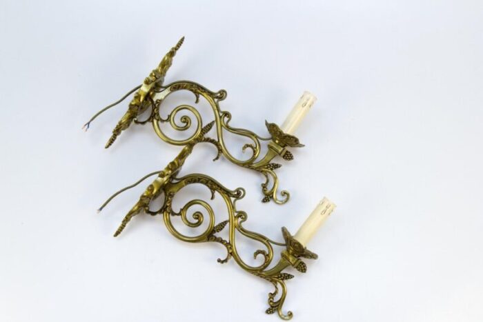 french neoclassical style bronze wall lights set of 2 9