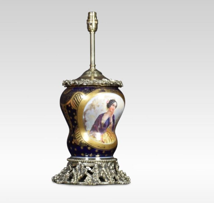 french sevres style ormolu mounted table lamp 2