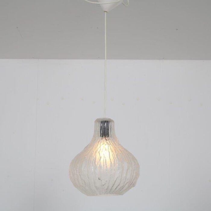 frosted glass hanging lamp austria 1960s 3