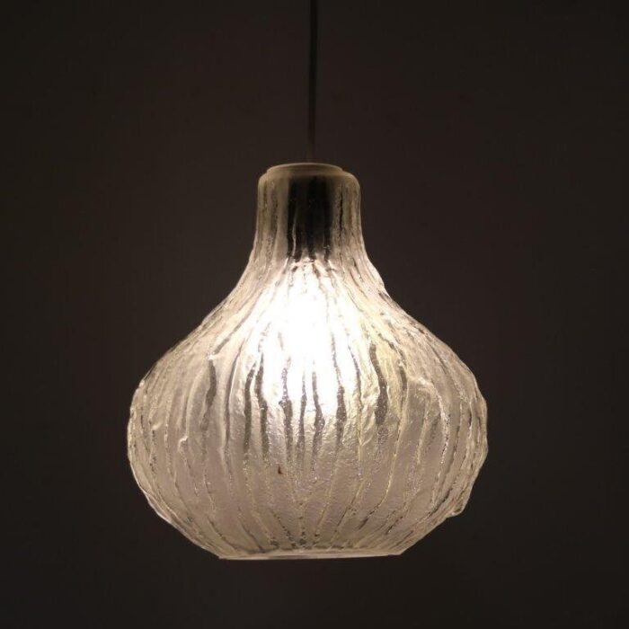 frosted glass hanging lamp austria 1960s 5