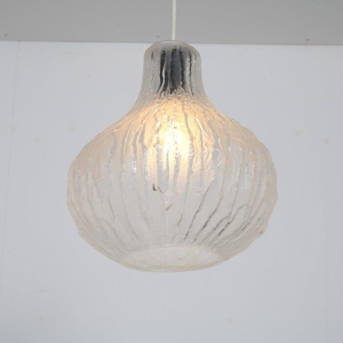 frosted glass hanging lamp austria 1960s 8