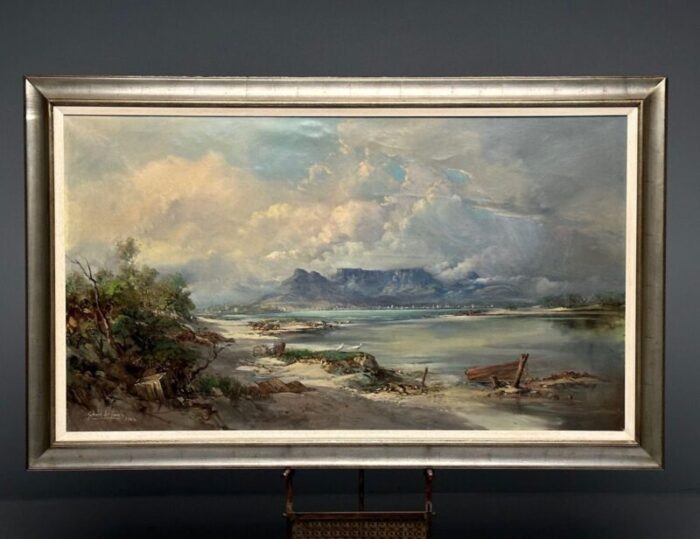 gabriel cornelis de jongh oil on canvas mountain landscape signed and dated 4574