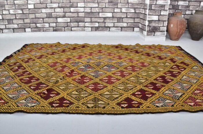 geometric wool kilim rug 1960s 1177